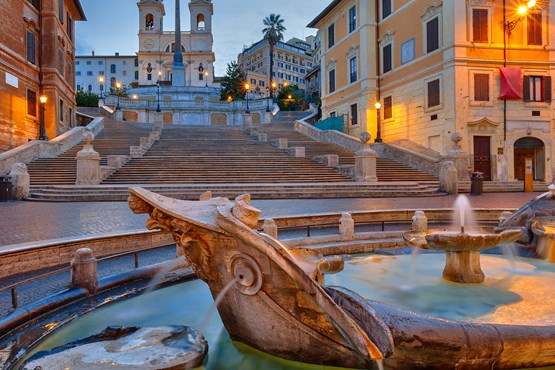 spanish steps by night